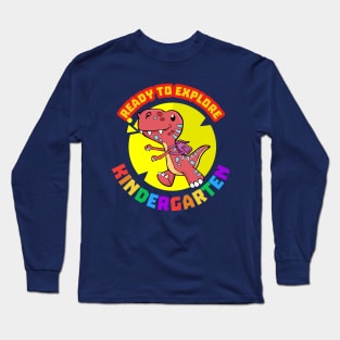 Ready to explore Kindergarten | Cartoon Dinosaur Long Sleeve T-Shirt